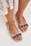 Dámské Ploché Sandály S Krystaly S.Barski KV51-079 Béžové 40