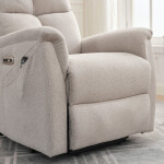 Polohovací křeslo, elektrické zabudované ovládání, béžová, látka, TV-929 CRM2