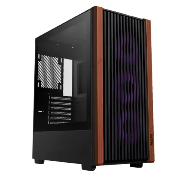 1stCOOL G6 Noble Wood Decor TS / PC skříň / ATX / 1x USB 3.0 + 1x USB-C / tvrzené sklo / bez ventilátorů (ML-G6-NOBLE-USBC-TS)