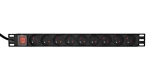 Gembird EG-PDU-9F2F / Prodlužovací přívod do racku (PDU) / 10x C13 / 1U / 16A / 2m / černá (EG-PDU-9F2F)