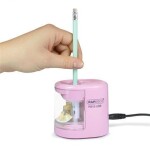 RAPESCO RAPESCO, PS12-USB, stolní ořezávátko se dvěma otvory, vstup na USB nebo baterie, růžová