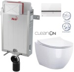 ALCADRAIN Renovmodul - předstěnový instalační systém s bílým/ chrom tlačítkem M1720-1 + WC CERSANIT ZEN CLEANON + SEDÁTKO AM115/1000 M1720-1 HA1