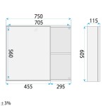 REA - Sada koupelnového nábytku s umyvadlem Denver 80cm Grey REA-M0011