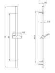 Kielle - Příslušenství Sprchová tyč 70 cm, matná černá 20301004