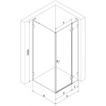 MEXEN/S - Lunar L sprchový kout dveře křídlové pravá 80 x 80, transparent, grafit kartáčovaná 834L-080-080-66-00-P