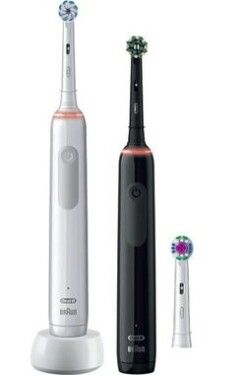 Oral-B Pro 3 3900 Duo / Elektrický zubní kartáček / oscilační / 3 režimy / časovač (Pro 3 3900 Duo Black/White)