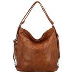 Trendy dámský koženkový kabelko-batoh Lambros, hnědý