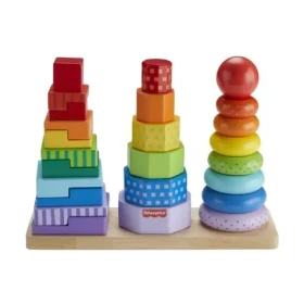 Mattel Fisher Price dřevěná věž tvary