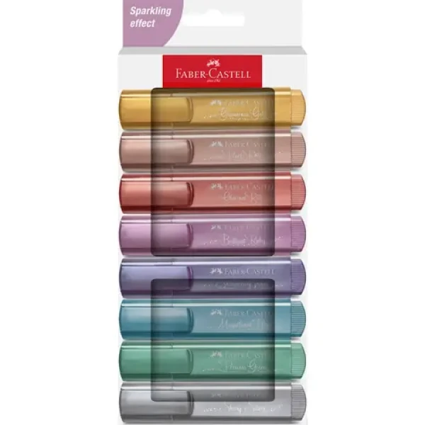 FABER-CASTELL Textliner 46 Metallic Zvýrazňovač - papírová krabička 8 ks (254678)