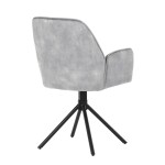 Židle jídelní a konferenční, stříbrná látka v dekoru žíhaného sametu, kovové černé nohy