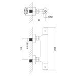 SAPHO - KIMURA nástěnná sprchová termostatická baterie, chrom KU211