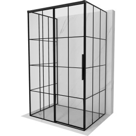 MEXEN/S - Rox-3S sprchový kout 3 stěnný , posuvný levá 135 x 85, černá kratka, černá 8C2-135-085-70-77-3S-L