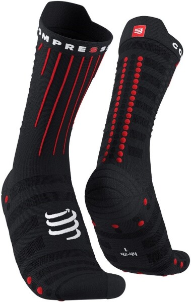 Běžecké kompresní ponožky Compressport Aero Socks Black/Red Velikost: EU