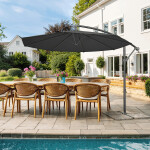 Zahradní slunečník, šedý, kov, ASL-E1116 GREY