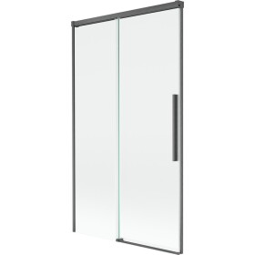 MEXEN/S - Rox vanová zástěna 2-křídlová posuvná 100 x 150, transparent, grafit kartáčovaná 8C9-100-001-66-00