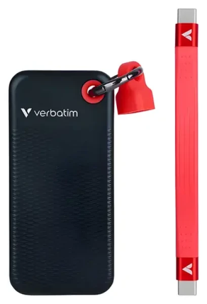 Verbatim Pocket SSD 1TB černo-červená / Externí disk / USB-C 3.2 Gen 2 / R: 1000 MB/s / W: 1000 MB/s (32192)