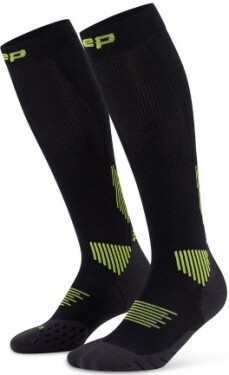 CEP dámské běžecké kompresní podkolenky 5.0 - black/lime Velikost: II (25-31 cm obvod lýtka)