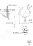 STEINBERG - 650 Kosmetické zrcátko s LED osvětlením, chrom 650 9300