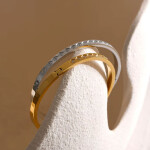 Pevný bangle náramek Cintia Gold - chirurgická ocel, Zlatá