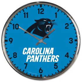 Hodiny Carolina Panthers NFL Chrome Team Design