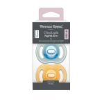 Tommee Tippee Ultra-light Night silikonový dudlík 0-6m 2ks oranžová a modrá (433805-T)