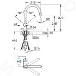 GROHE - Minta Dřezová baterie s výsuvnou sprškou, kartáčovaný Warm Sunset 32321DL2