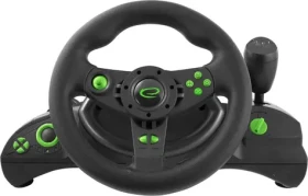 Esperanza EGW102 Nitro volant s pedály černo-zelená / vibrační technologie / 270 ° otáčení / PC PS3 (GAMESPKON0002)