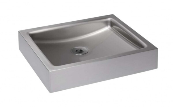 SANELA - Nerezová umyvadla Umyvadlo na desku, 40x35 cm, bez přepadu, nerez SLUN 73A