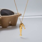 ELENYS Gold Lucky Fish – pozlacený náhrdelník 18K žluté zlato Délka náhrdelníku: 55+5 cm / max. 60 cm