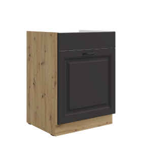Spodní skříňka pod dřez Stilo 60 ZL 1S BB - Premium Box Barva korpusu: Dub artisan, Barva dvířek: Grafit