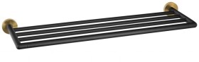SAPHO - LARISSA polička na ručníky 600, černá/zlato mat WS028BG