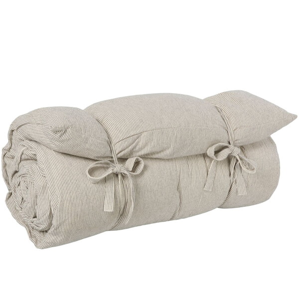 Ib Laursen Bavlněná matrace Lina Black Stripes 70 x 190 cm, černá barva, textil