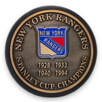 Mustang Puk New York Rangers NHL Stanley Cup Years Gold Medallion
