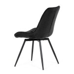 Židle jídelní, černá látka, černý kov, otočný mechanismus 90°/90° (L/P) - funkce reset