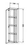 DURAVIT - DuraStyle Skříňka vysoká 180x50x24 cm, levá, lesklá bílá DS1248L2222