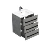 Koupelnová skříňka s černou úchytkou a umyvadlem SAT Cube Way 60x76,5x46 cm beton mat CUBE46C603BEMOD CUBE46C603BEMOD