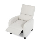TV a relaxační křeslo, manuální polohování push back, potah manšestrová béžová látka