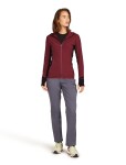Dámská merino mikina s kapucí ICEBREAKER Wmns Descender LS Zip Hood, Port/Black velikost: XL