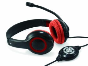 Conceptronic CCHATSTARU2R červená sluchátka mikrofonem USB-A CCHATSTARU2R