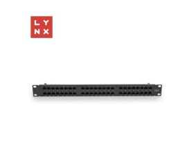 LYNX 19" patch panel 48-port, UTP Cat6, 50µ, nestíněný, černý EDF_10103085