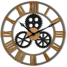 DumDekorace Jedinečné nástěnné hodiny v industriálním stylu 80 cm