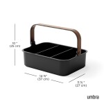 Stohovatelný organizér 35,5x24,5 cm Umbra BELLWOOD - černý/ořechový