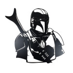 Dřevěná nástěnná dekorace Star Wars Mandalorian černý