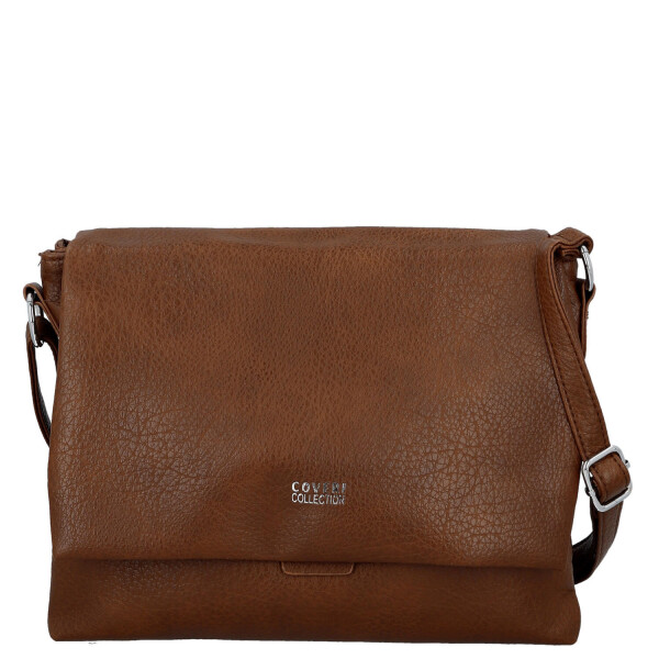 Stylová dámská koženková crossbody kabelka Mirabella, tmavě hnědá