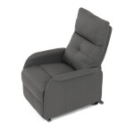 Křeslo polohovací, eletrické, šedá látka.