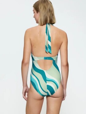 Dámské jednodílné plavky Summer Mix & Match OP Plunge pt - Triumph světlá kombinace modré (M007) 040B