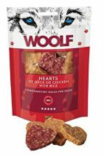 WOOLF Classic poch. Hearts of Duck,Chick.with Rice100g