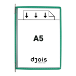 Djois závěsný rámeček s kapsou, A5, otevřený shora, zelený, 10 ks