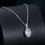 Stříbrný dvojitý náhrdelník Cristy 1 ct MOISSANITE + CERTIFIKÁT, Stříbrná 40 cm + 5 cm (prodloužení) certifikát GRA, hadřík na čištění stříbra, dárková krabička