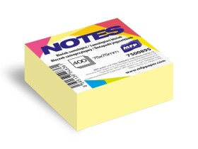 UNIPAP bloček samolepící 75x75mm 400 listů žlutý pastelový 7500895 163859